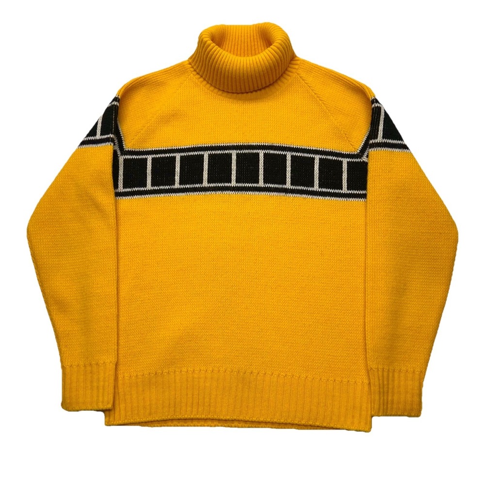 Vintage YAMAHA Knit Molly Turtleneck Motocross Sweater Size Small (14) 70s